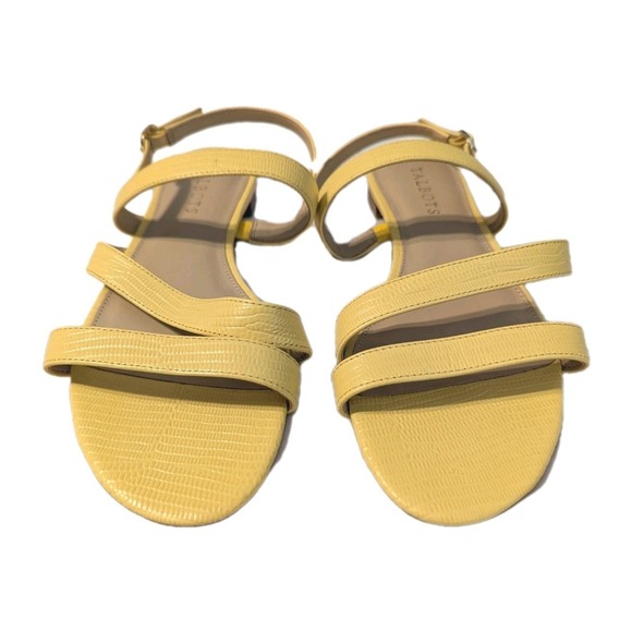 Talbots Women's Keri Multi Strap Flat Sandals Genuine Leather Yellow Sz 8 *READ* - Picture 4 of 12